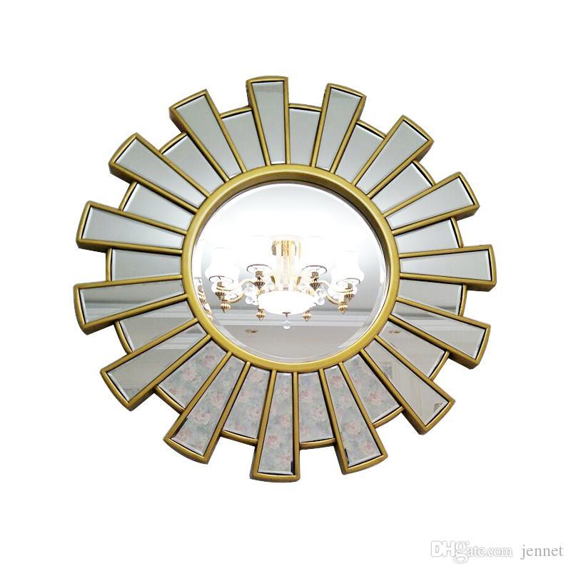 65cmx65cm European Modern Restaurant Fireplace Sun Decoration Mirror Living Room Entrance Background Wall Decoration Mirror