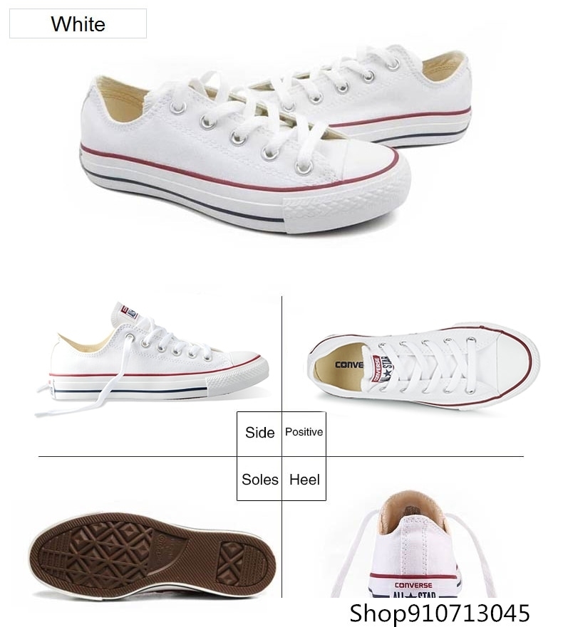 CONVERSETR - ALL STAR Skateboarding Shoes for Men and Women, Original, Authentic, Classic, White, Casual, Non-slip, Durable 