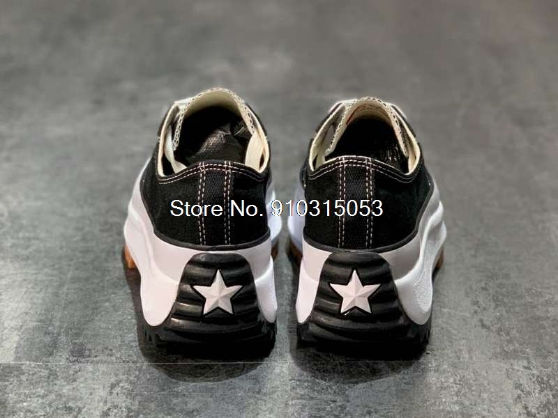 CONVERSETR X JW - Womens Originals High Platform White Casual Sneakers  Run Star Hike 