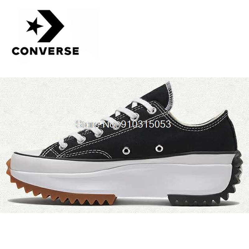 CONVERSETR X JW - Womens Originals High Platform White Casual Sneakers  Run Star Hike 
