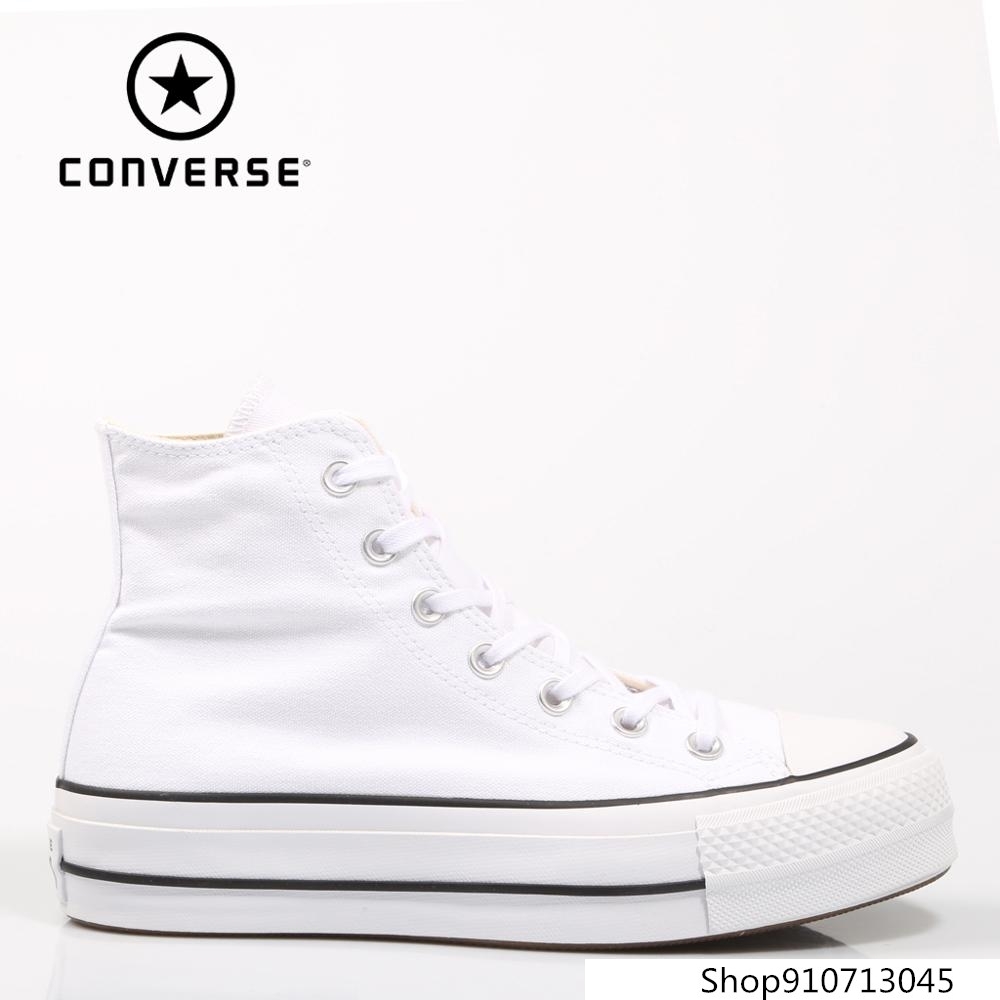 CONVERSE-ZAPATILLAS-PLATAFORMA-CTAS-LIFT-HI-LONA-WHITE-Blanco-Lona-Mujer-White-SNEAKERS-Woman-Shoes-Casual