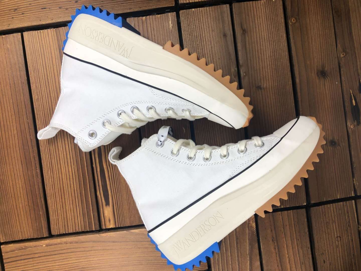 Original JW Anderson X Spokes Mirror Run Star Walking Women Platform Black Skateboard Shoes High Top Durable White Sneakers 