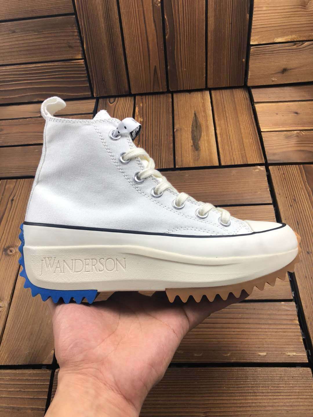 Original JW Anderson X Spokes Mirror Run Star Walking Women Platform Black Skateboard Shoes High Top Durable White Sneakers 