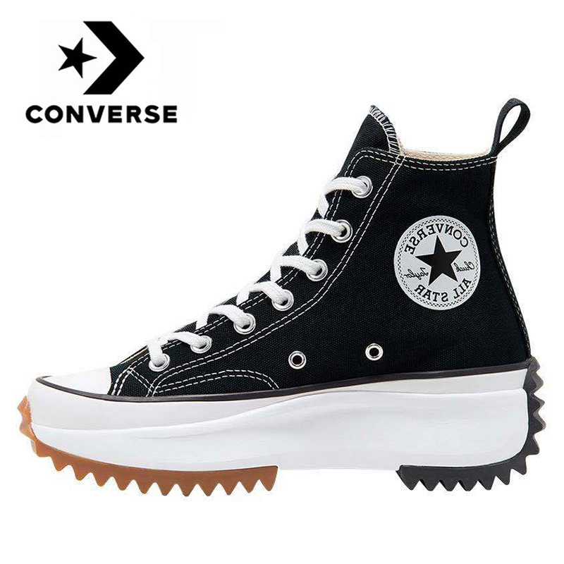 CONVERSETR Run Star Walking Women Skateboard Shoes Chunky Platform White High Top Rough Rubber Canvas Top Sneakers 