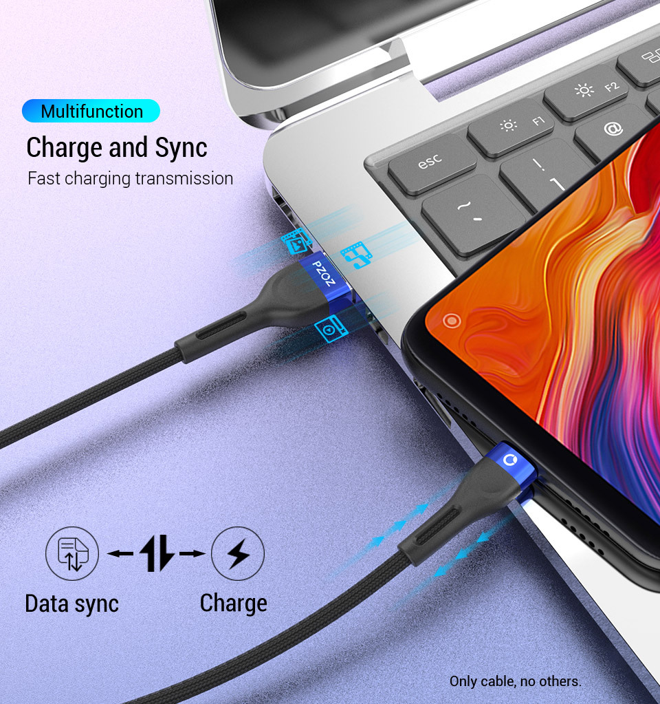 PZOZ usb c cable type c cable Fast Charging Data Cord Charger usb cable c For Samsung s21 s20 A51 xiaomi mi 10 redmi note 9s 8t 