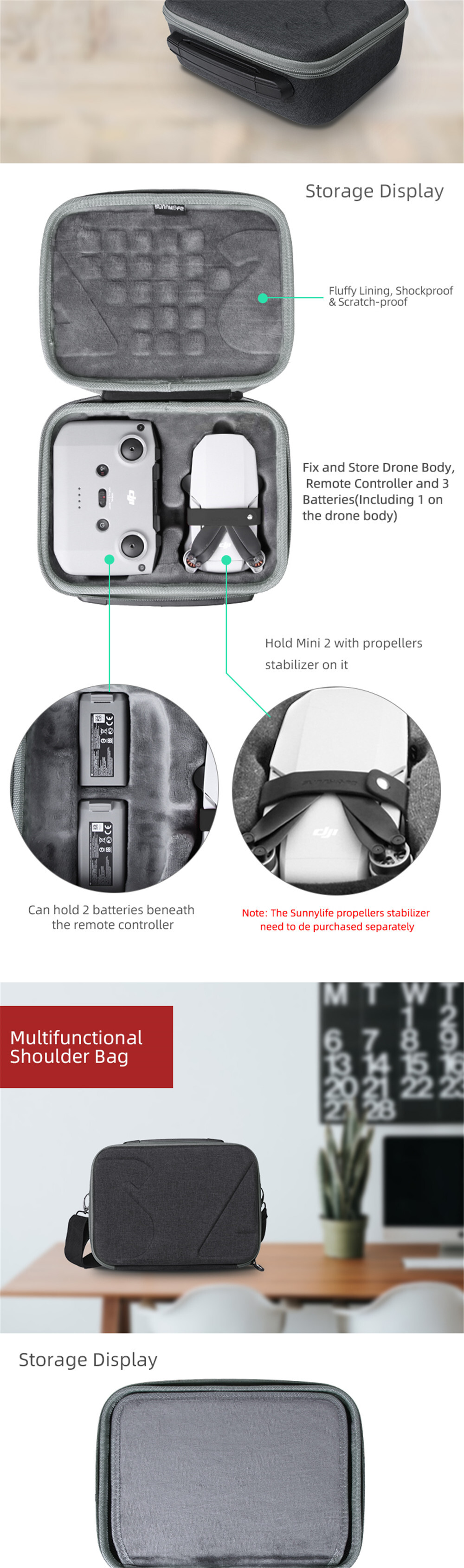 Remote controller bag for DJI MAVIC Mini 2 Portable Carrying Case Multifunctional Shoulder Bag Handbags for DJI MAVIC Mini 2 