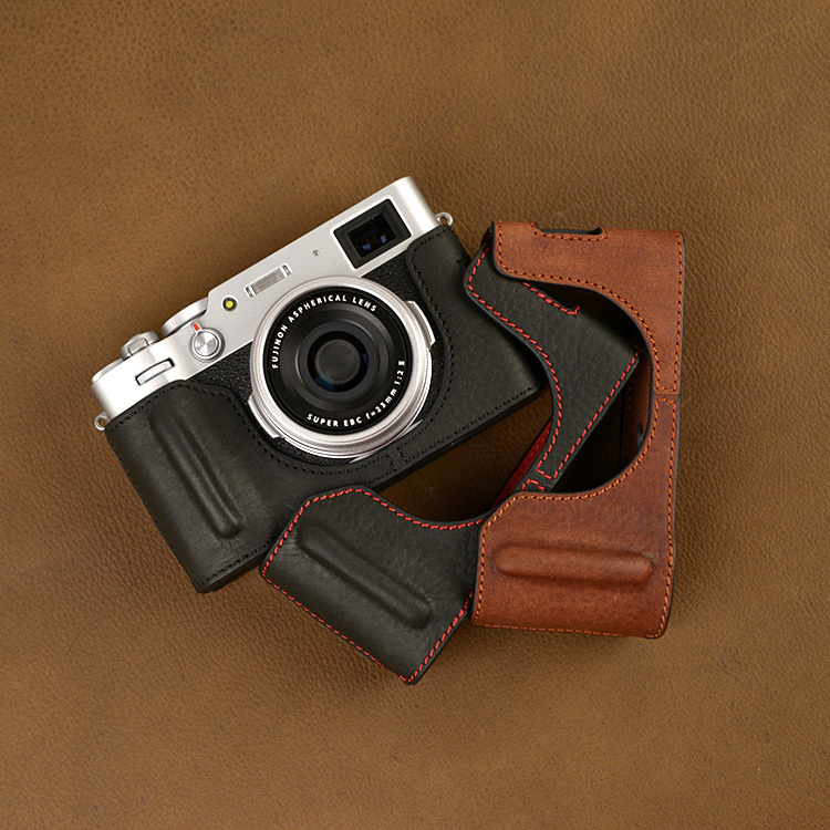 High Quality Handmade Genuine Leather Half Case Bag  CAMERA Cover for FUJIFILM X100V 