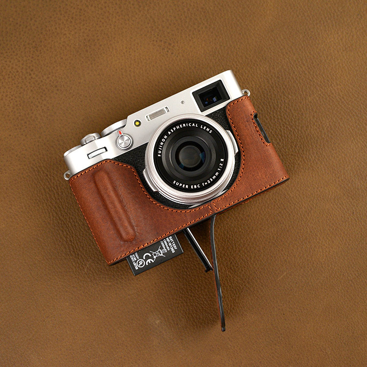 High Quality Handmade Genuine Leather Half Case Bag  CAMERA Cover for FUJIFILM X100V 