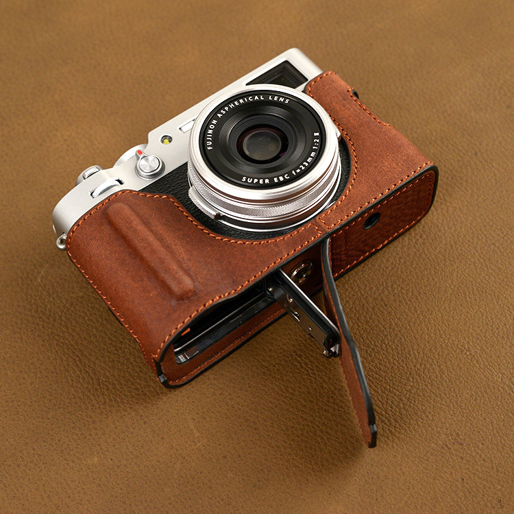 High Quality Handmade Genuine Leather Half Case Bag  CAMERA Cover for FUJIFILM X100V 