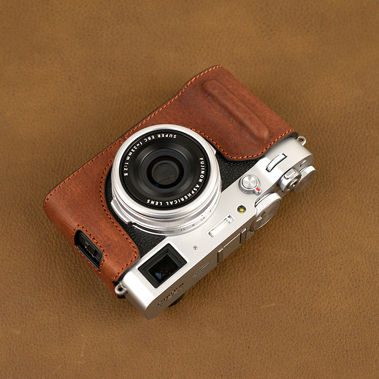 High Quality Handmade Genuine Leather Half Case Bag  CAMERA Cover for FUJIFILM X100V 