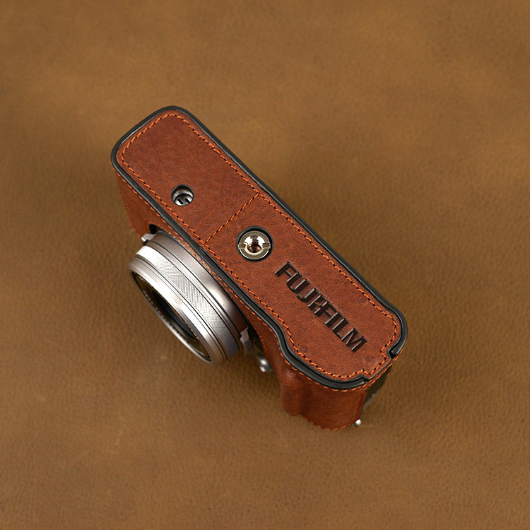 High Quality Handmade Genuine Leather Half Case Bag  CAMERA Cover for FUJIFILM X100V 