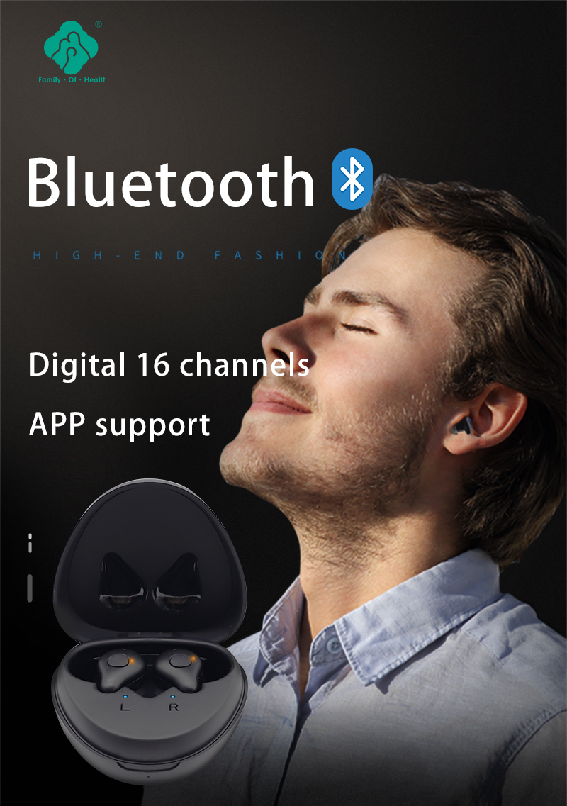 1 pair Hearing Aid with Bluetooth Rechargeable 120dB Digital 16 channels APP Touch Control Sound Amplifier  for Deafness 