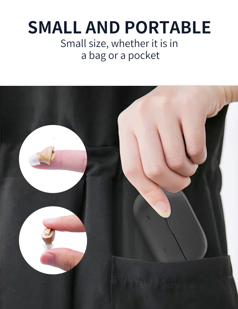 Rechargeable Hearing Aid Wireless Headphones Sound Amplifier Digital Hearing Aids Invisible Ears Adjustment Tools For Deafness 