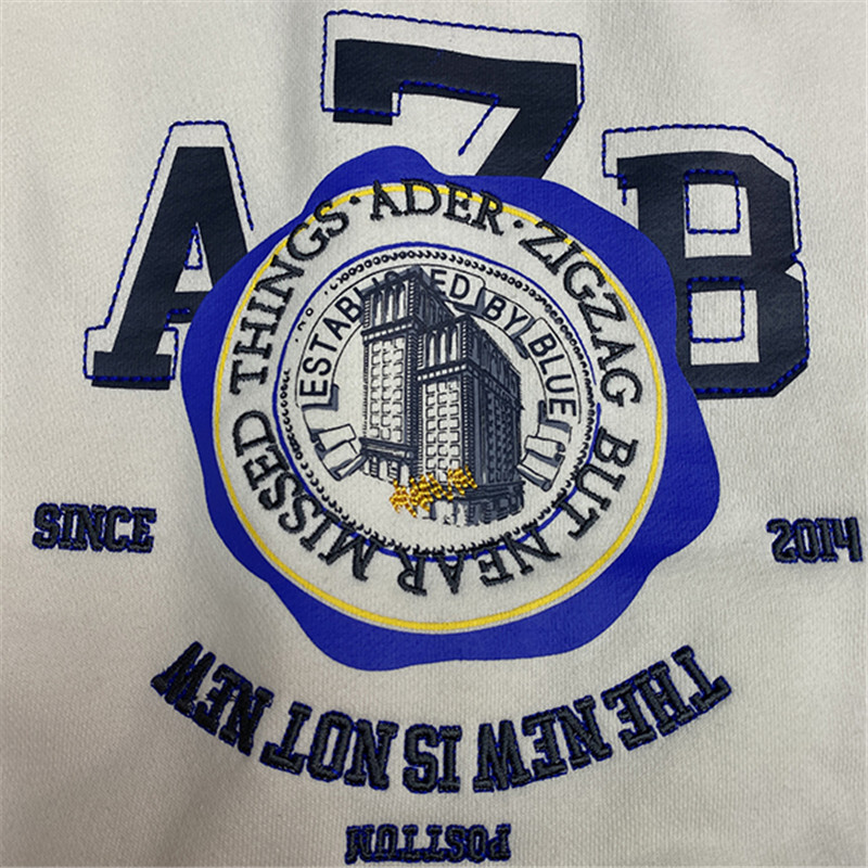Badge Mark Ader Error Sweatshirts 2021FW Men Women High Quality Embroidered Logo Adererror Hoodie Blue Z-stitch Fleece Crewneck 