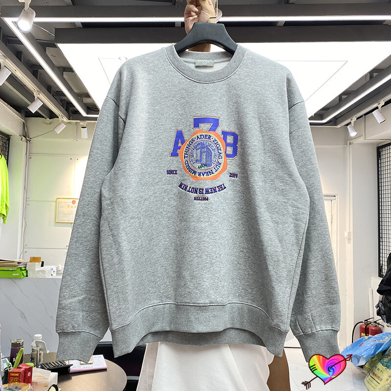 Badge Mark Ader Error Sweatshirts 2021FW Men Women High Quality Embroidered Logo Adererror Hoodie Blue Z-stitch Fleece Crewneck 
