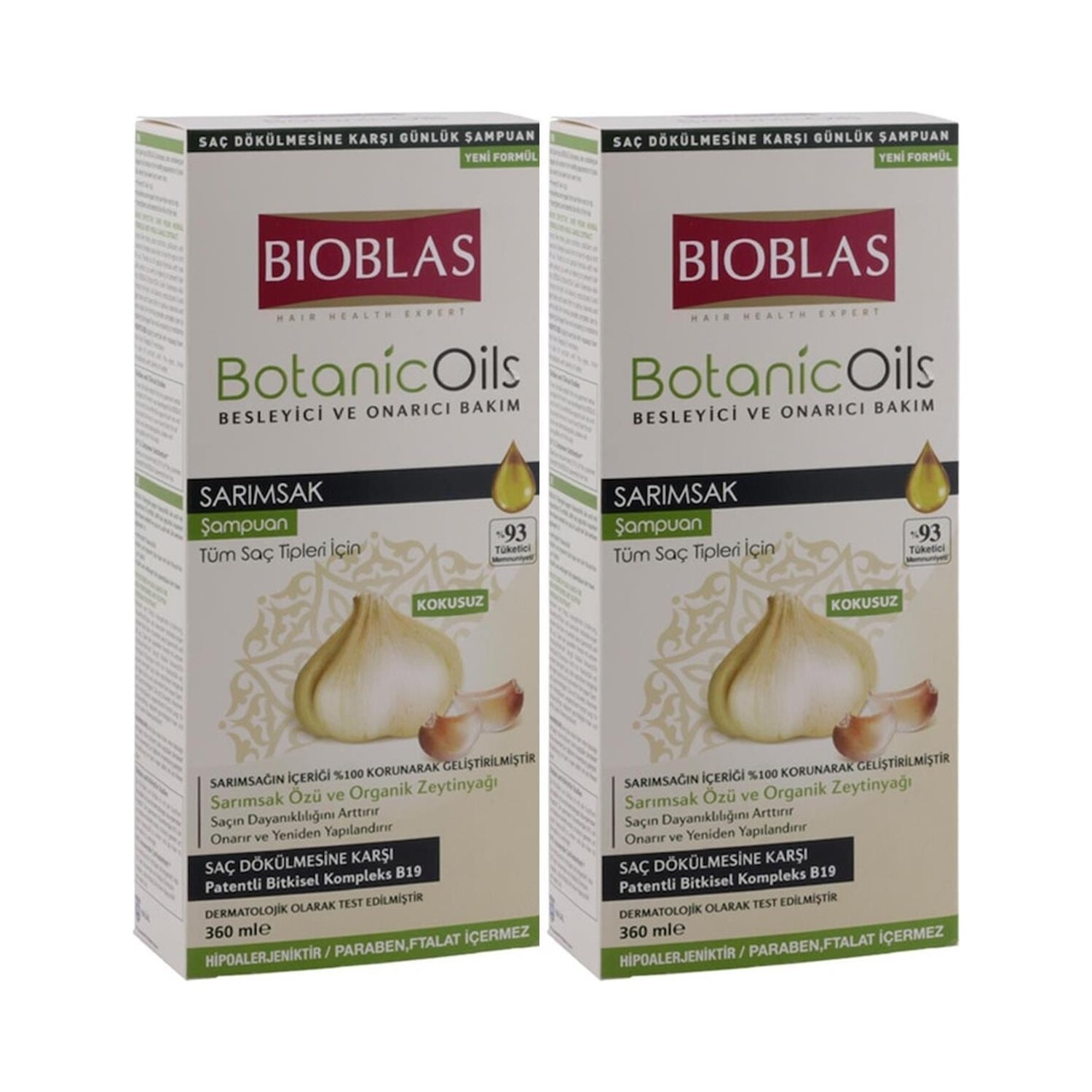 2 PCS BIOBLAS ORGANICARE GARLIC EXTRACT ANTI HAIR LOSS SHAMPOO Unscented 2x360 ml 2021-2022 SPECIAL PRODUCT 