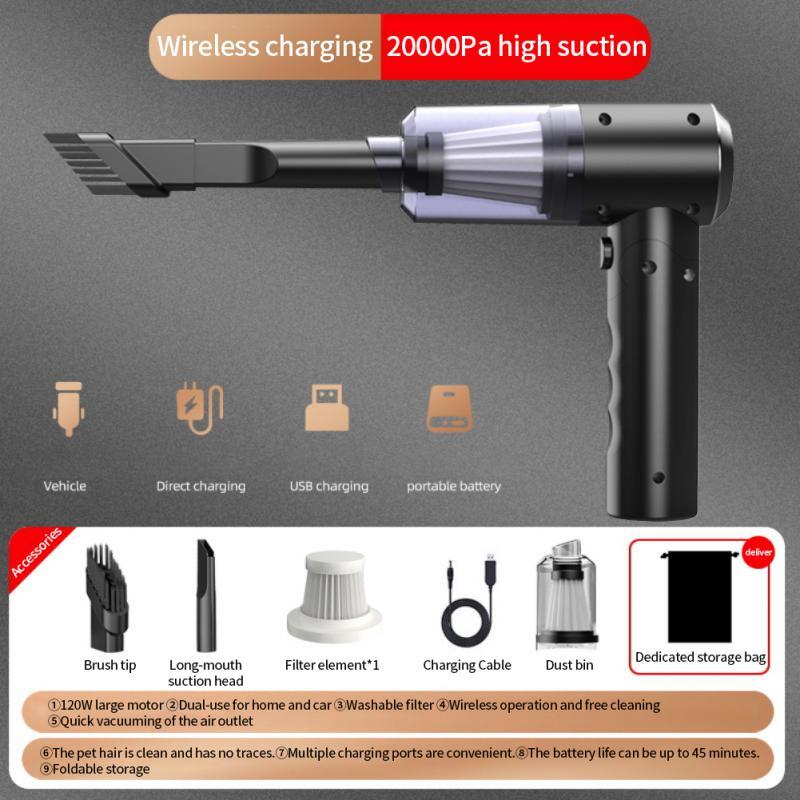 20000Pa Wireless Car Vacuum Cleaner Cordless Handheld Auto Vacuum Home & Car Dual Use Mini Vacuum Cleaner With Built-in Battrery 