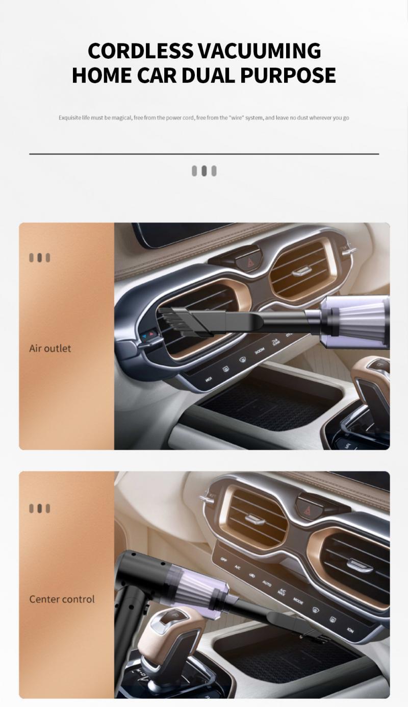 20000Pa Wireless Car Vacuum Cleaner Cordless Handheld Auto Vacuum Home & Car Dual Use Mini Vacuum Cleaner With Built-in Battrery 