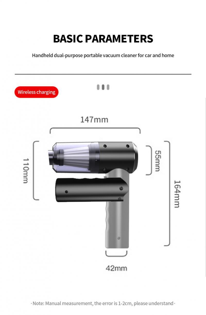 20000Pa Wireless Car Vacuum Cleaner Cordless Handheld Auto Vacuum Home & Car Dual Use Mini Vacuum Cleaner With Built-in Battrery 