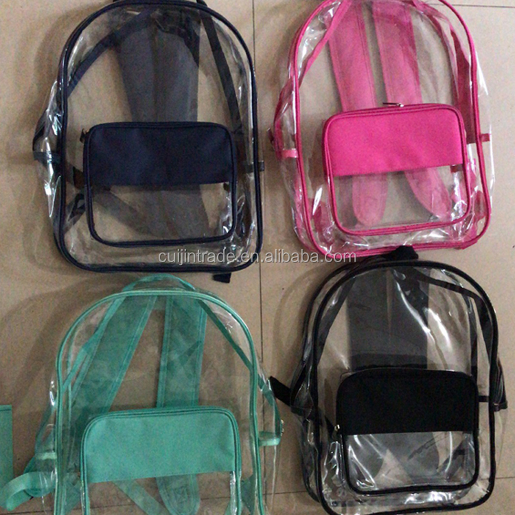 Wholesale Hot Selling Kids Waterproof Travel Clear Backpack Custom Children Clear School Bag 
