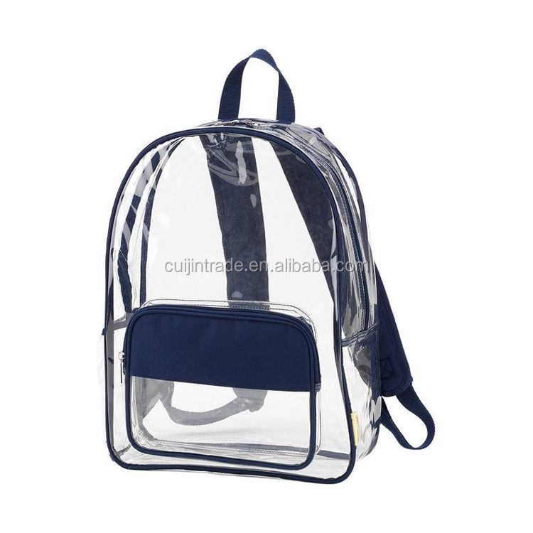 Wholesale Hot Selling Kids Waterproof Travel Clear Backpack Custom Children Clear School Bag 