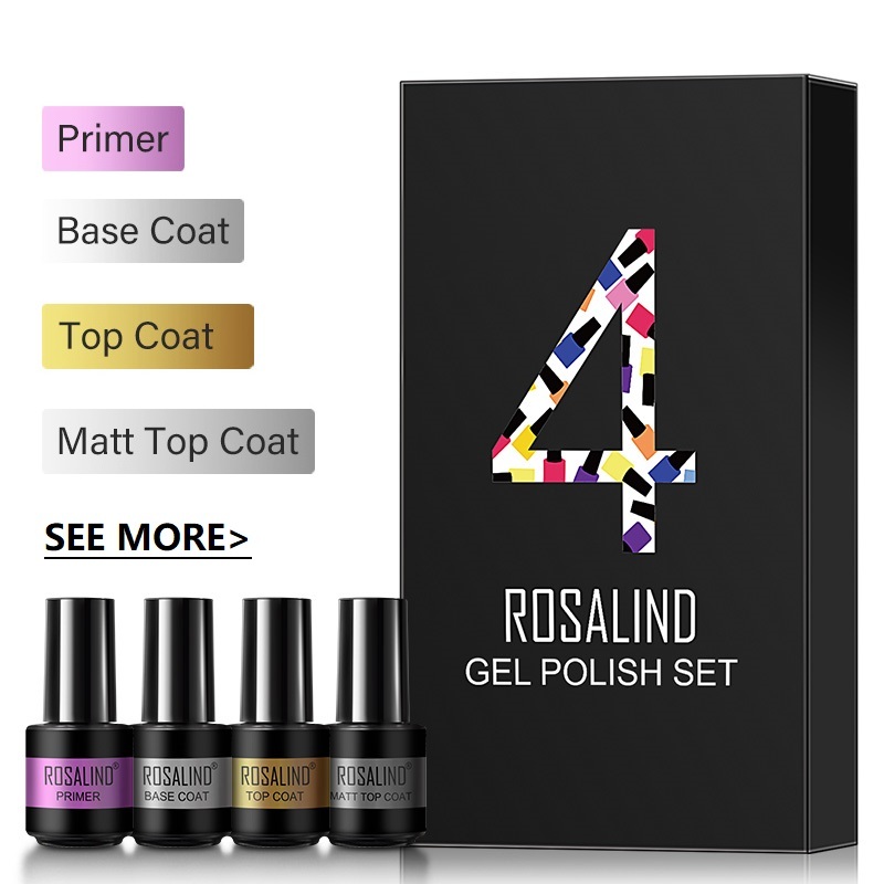 ROSALIND Gel Polish Set Manicure for Nails Semi Permanent Vernis top coat UV LED Gel Varnish Soak Off Nail Art Gel Nail Polish 