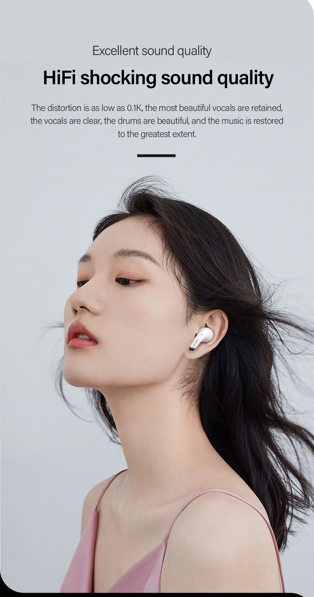 100% Original Lenovo LP5  Wireless Bluetooth Earbuds HiFi Music Earphone With Mic Headphones Sports Waterproof Headset 2021New 