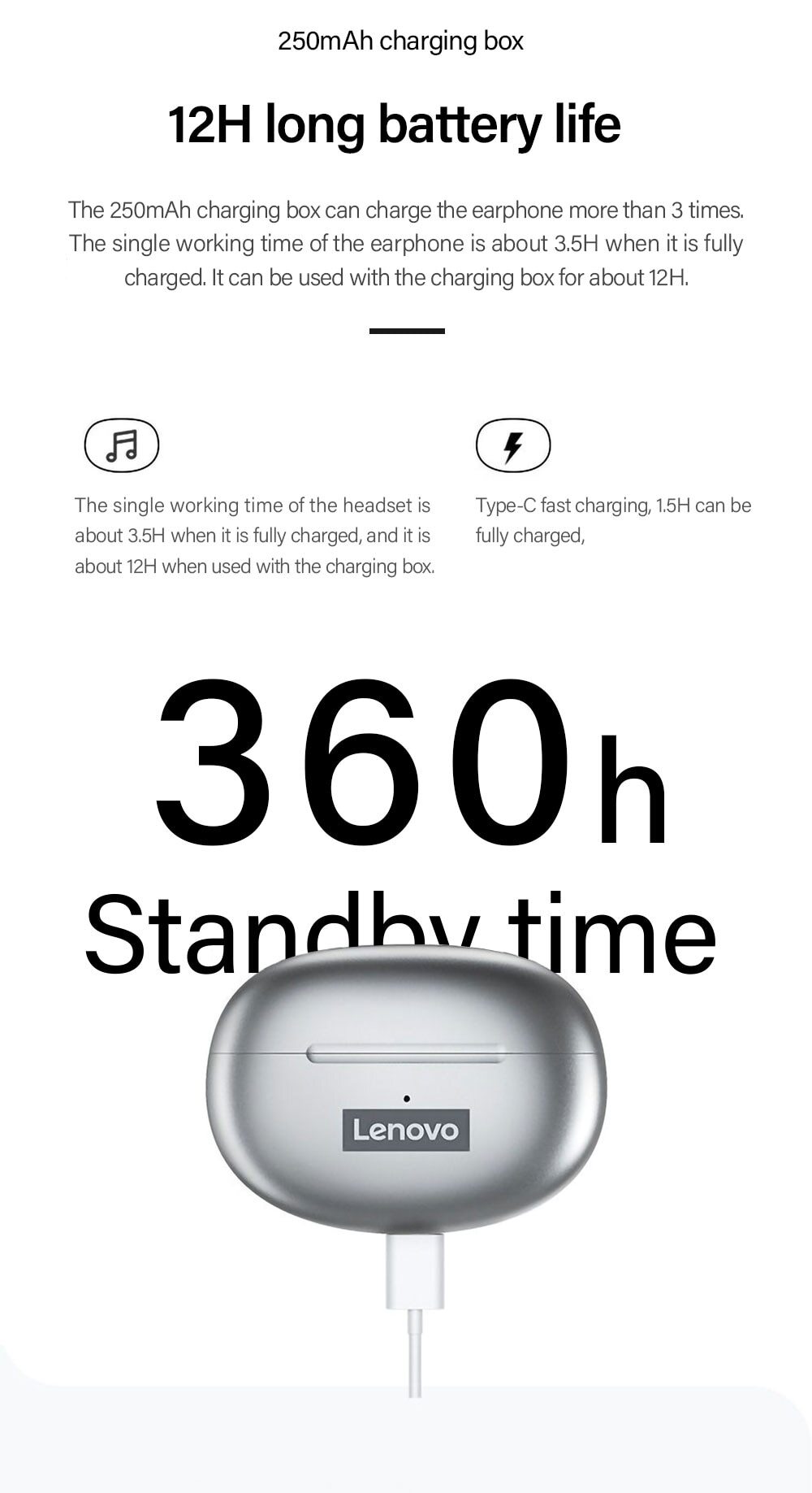 100% Original Lenovo LP5  Wireless Bluetooth Earbuds HiFi Music Earphone With Mic Headphones Sports Waterproof Headset 2021New 