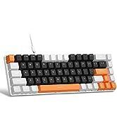 Portable 60% Mechanical Gaming Keyboard, MageGee MK-Box LED Backlit Compact 68 Keys Mini Wired Of...