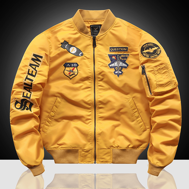 MA-1 American overalls pilot jacket Men's autumn and winter thickened Baseball uniform Trendy coat Men's military fan jacket Men 