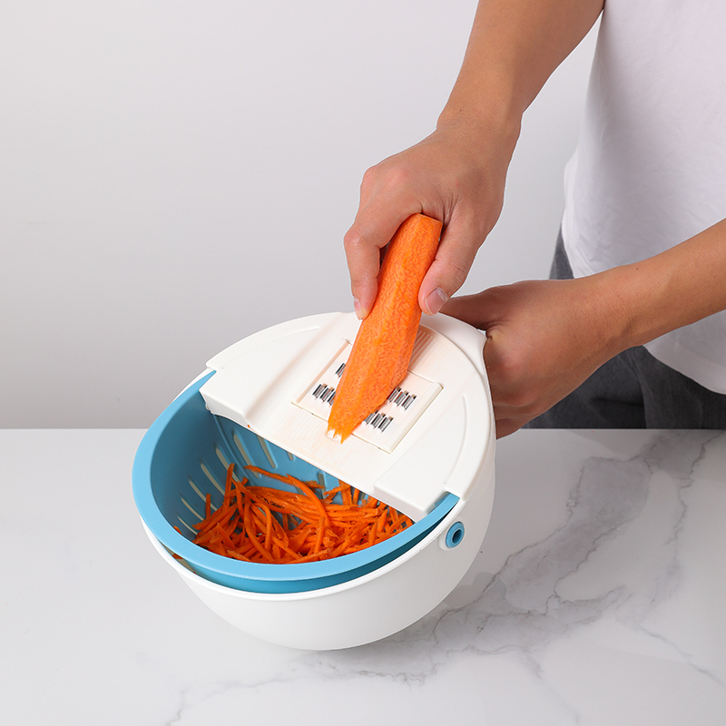 Hot selling Kitchen multi Kitchen Items Vegetable Chopper Slicer food chopper manual and Draining Basket Fruit Cutter 