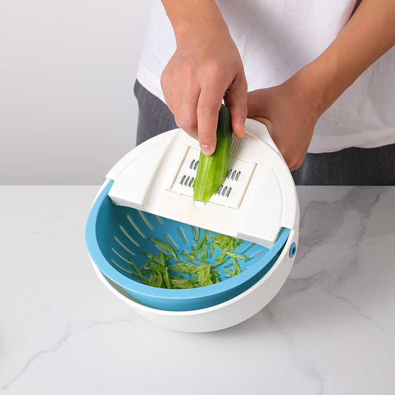 Hot selling Kitchen multi Kitchen Items Vegetable Chopper Slicer food chopper manual and Draining Basket Fruit Cutter 