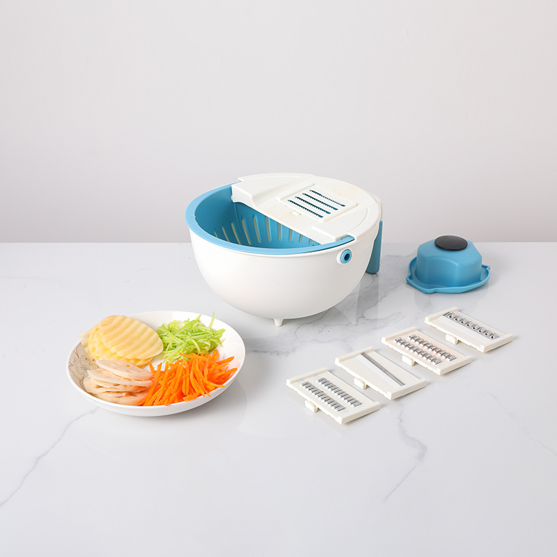 Hot selling Kitchen multi Kitchen Items Vegetable Chopper Slicer food chopper manual and Draining Basket Fruit Cutter 