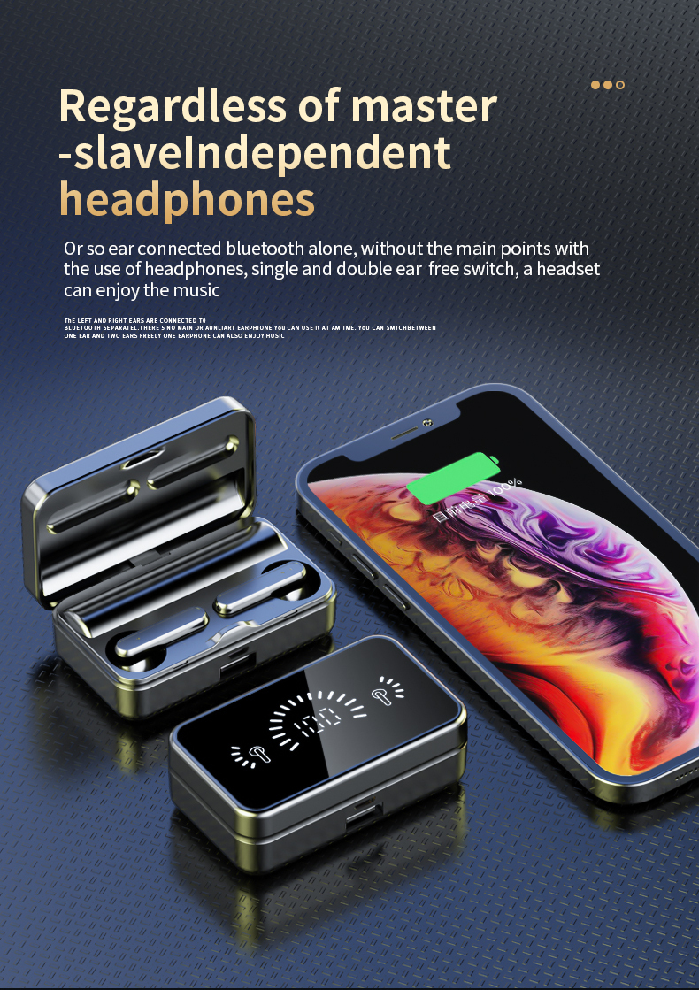 S20 TWS Fone Bluetooth 5.1 Wireless Headphones For Xiaomi HIFI Stereo Sound Waterproof Sports Earphones With Charging Box 