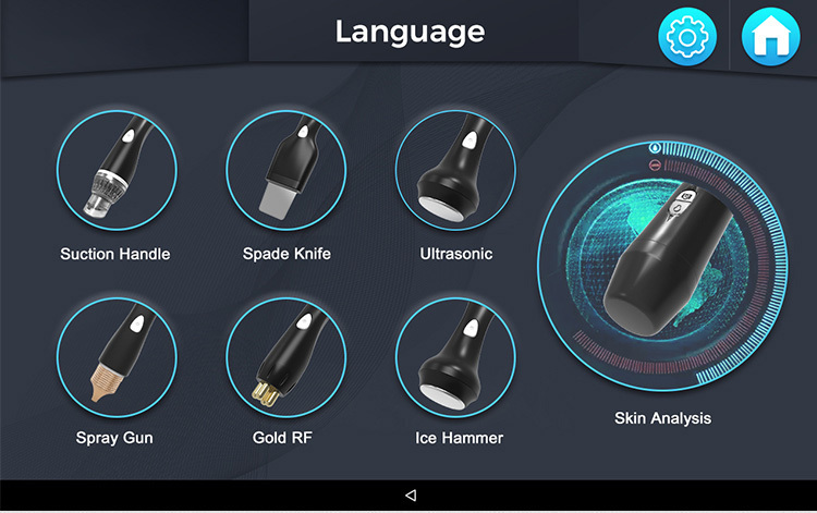 2024 New Smart Ice Black Deep cleaning 7in1 facial machine Dermabrasion machine with skin analysis handle 