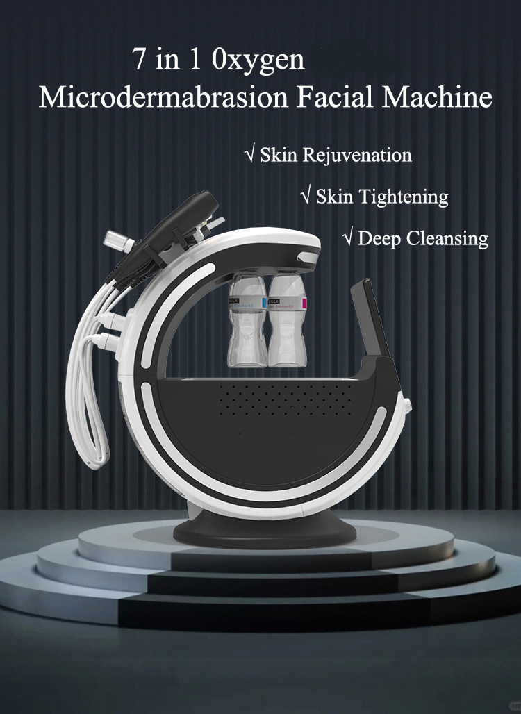 2024 New Smart Ice Black Deep cleaning 7in1 facial machine Dermabrasion machine with skin analysis handle 