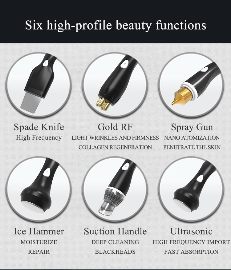 2024 New Smart Ice Black Deep cleaning 7in1 facial machine Dermabrasion machine with skin analysis handle 