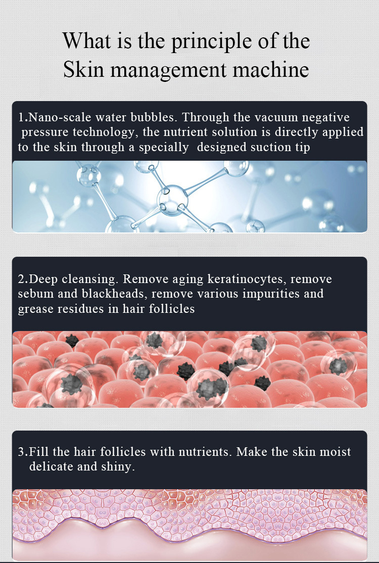 2024 New Smart Ice Black Deep cleaning 7in1 facial machine Dermabrasion machine with skin analysis handle 