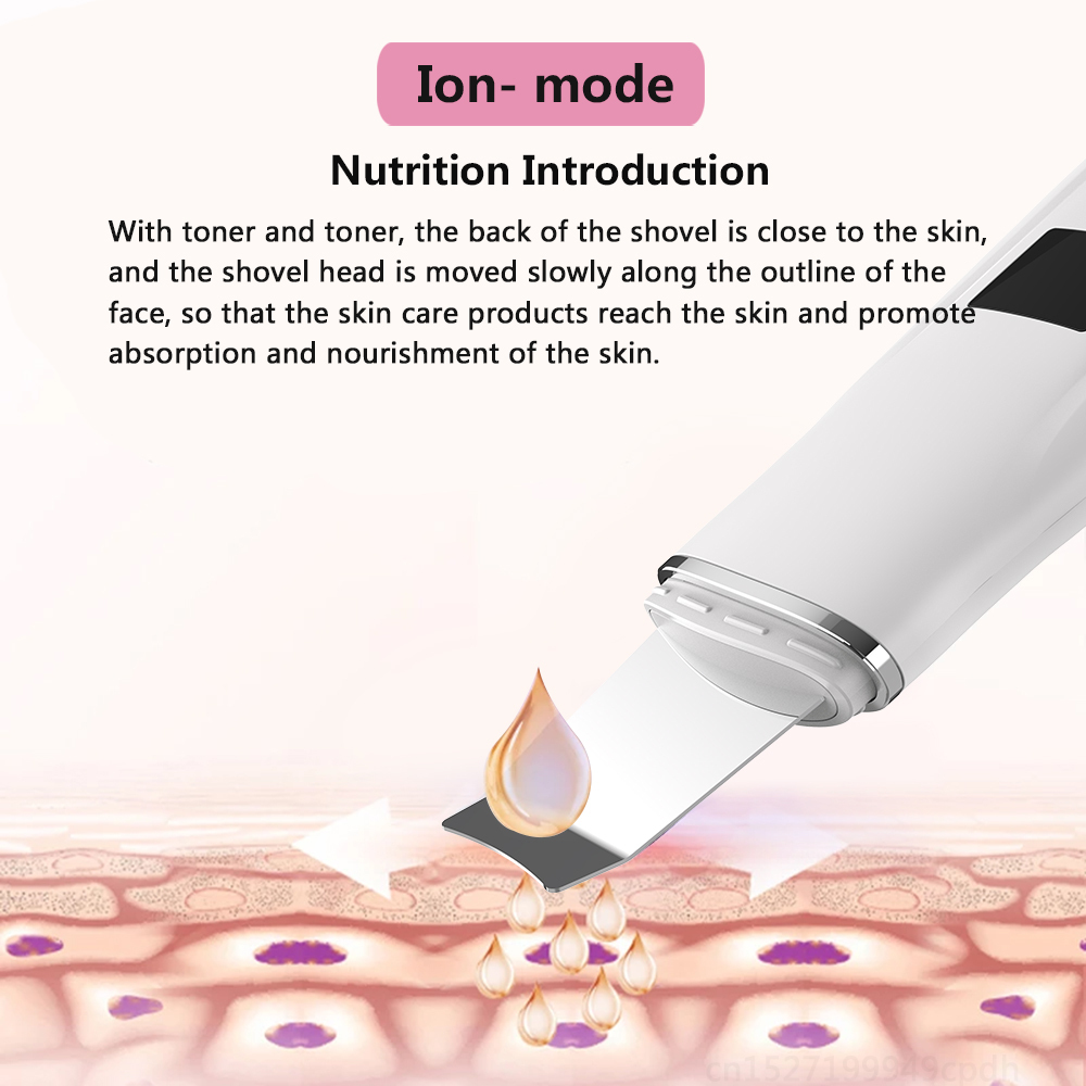 Ultrasonic Cleaner Peeling Remover Blackhead Facial Skin Scrubber Facial Shovel Deep Cleaning Face Lifting Removal Pore Acne EMS 