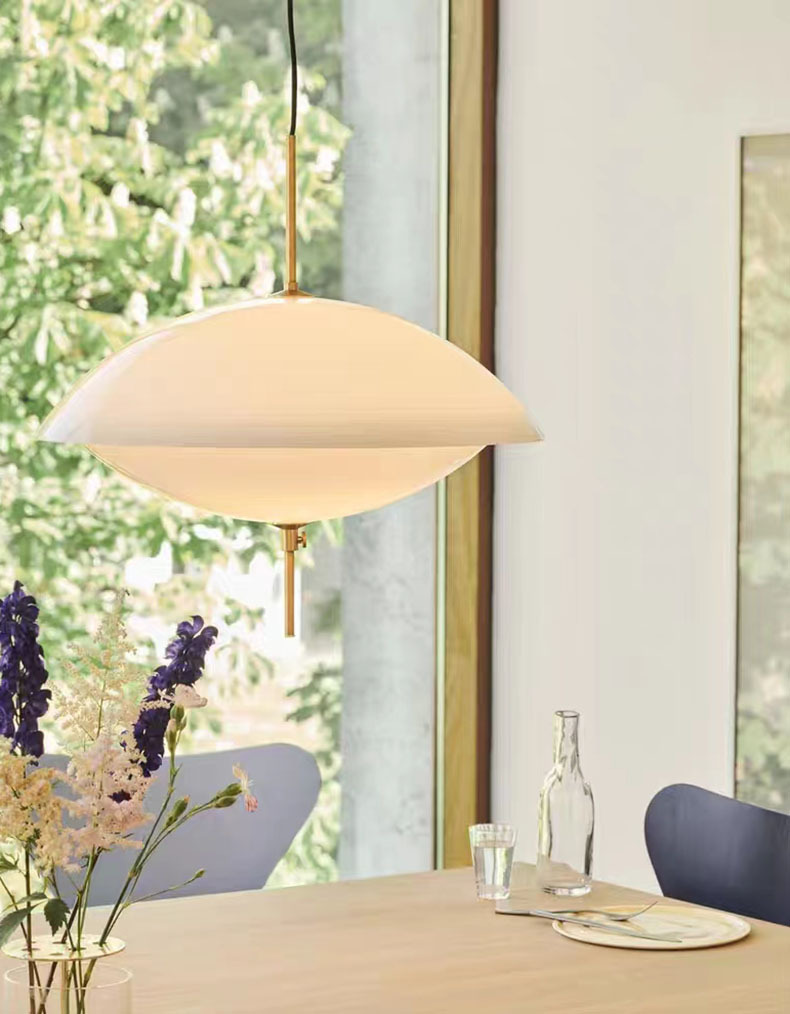Nordic White Glass Pendant Lights Dining Room Bar Kitchen Lamp E27 Bulb Move Up And Down Dropshipping Art Deco 