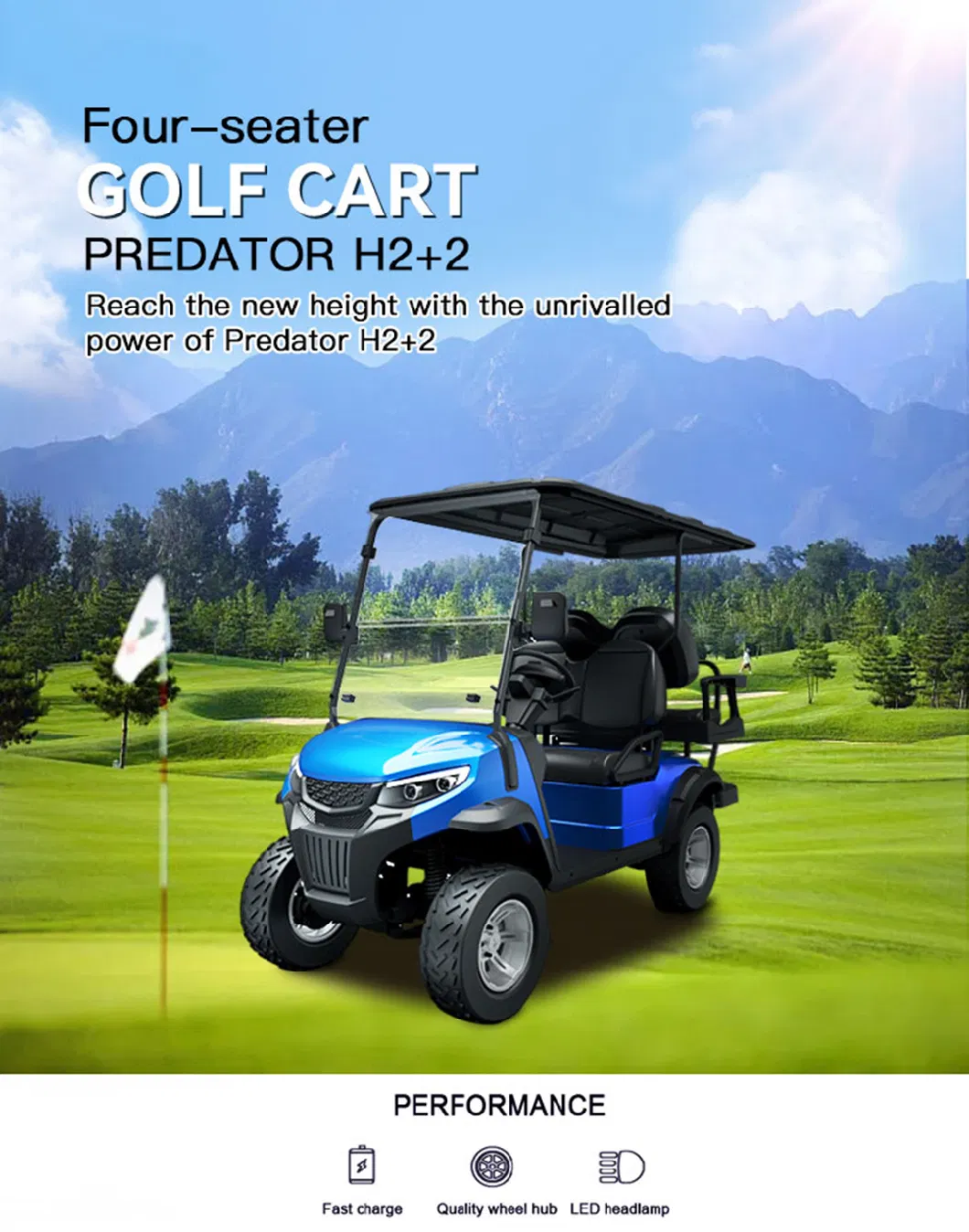 Hunting 2+2 Seats Wholesale Customized Predator H2+2 Golf Buggy New Version