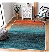 Lahome Modern Ombre Washable Rug - 3 x 5 Area Rugs for Living Room Ultra-Thin Non-Slip Blue Rug f...