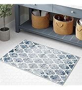 Lahome Moroccan Trellis Small Area Rug- 2x3 Entryway Rug Ultra-Thin Soft Kitchen Rug Non Slip Ind...