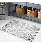 Lahome Moroccan Trellis Small Area Rug- 2x3 Entryway Rug Ultra-Thin Soft Kitchen Rug Non Slip Ind...