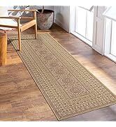 Lahome Mandala Easy Jute Runner Rug - 2x6 Natural Jute Rug Runners for Hallways 6 Feet Non Slip F...