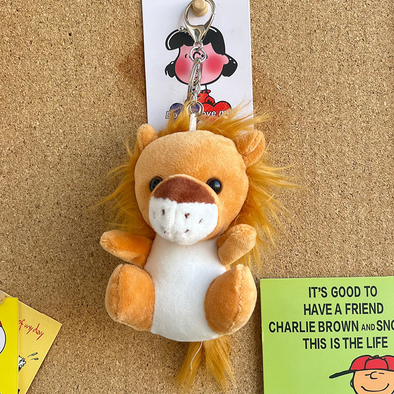 Wholesale Monkey Tiger Giraffe Lion Elephant Plush Keychains Toys Cute Zoo Stuffed Animal Plushie Tiger Keychain Kids Fun Award 