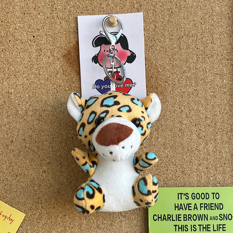 Wholesale Monkey Tiger Giraffe Lion Elephant Plush Keychains Toys Cute Zoo Stuffed Animal Plushie Tiger Keychain Kids Fun Award 