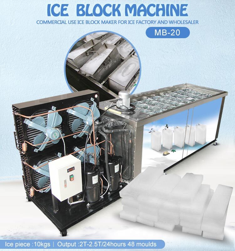 2000kgs ice block machine ice brick making machine ice block maker w