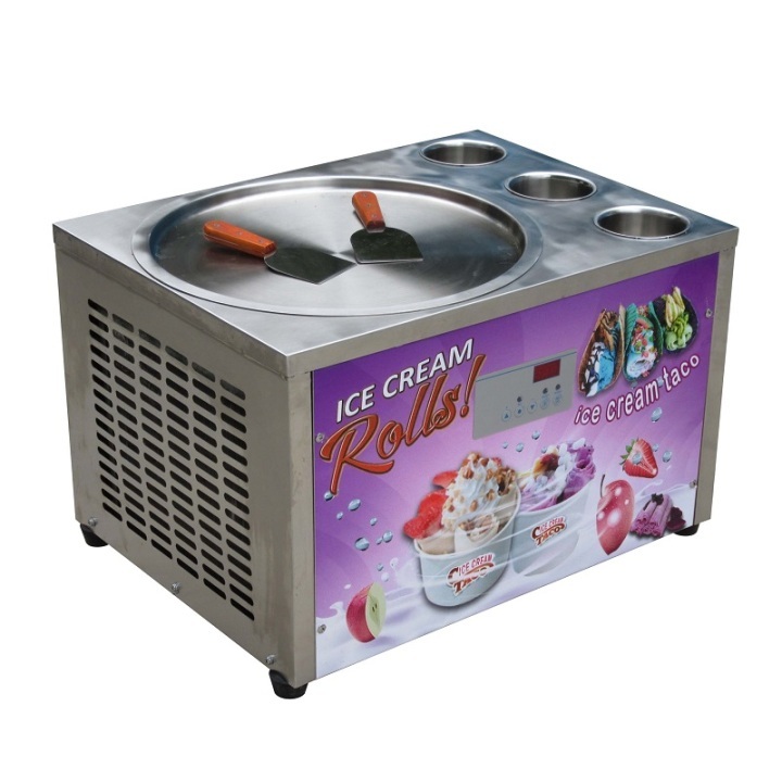 Mini Countertop Desktop Tabletop Thai Instant Stir Fried Ice Cream Roll Machine