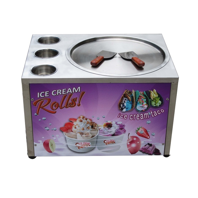 Mini countertop desktop tabletop thai instant stir fried ice cream roll machine